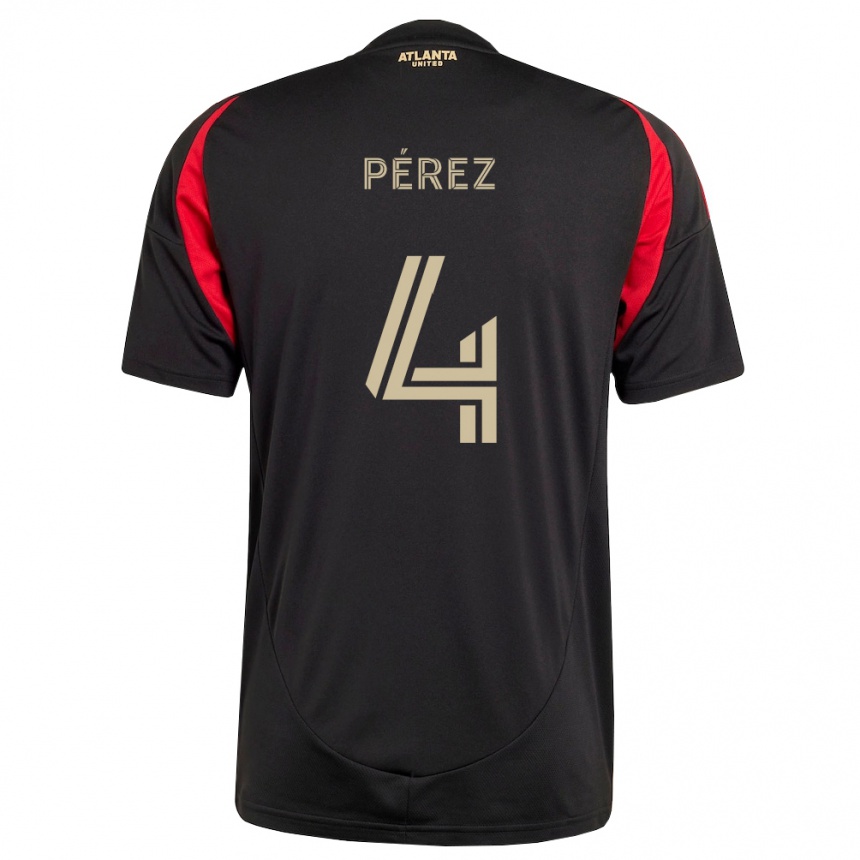 נשים כדורגל Gary Pérez #4 שחור אדום ג'רזי ביתית 2026/27