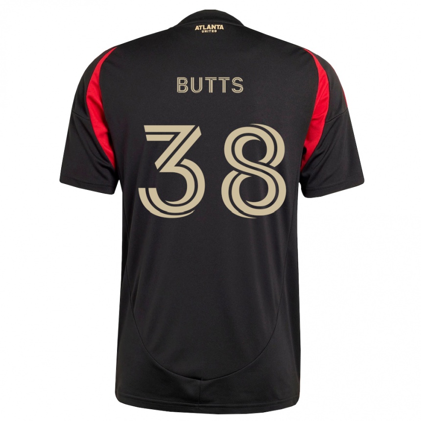 נשים כדורגל Liam Butts #38 שחור אדום ג'רזי ביתית 2026/27