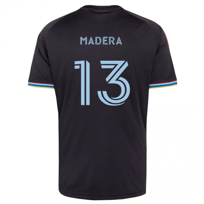 נשים כדורגל Cristopher Madera #13 שחור כחול שמיים ג'רזי ביתית 2026/27