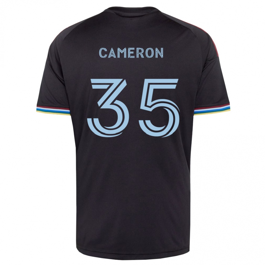 נשים כדורגל James Cameron #35 שחור כחול שמיים ג'רזי ביתית 2026/27