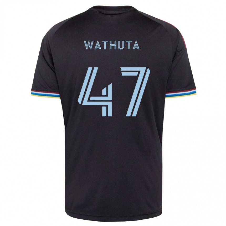 נשים כדורגל Sydney Wathuta #47 שחור כחול שמיים ג'רזי ביתית 2026/27