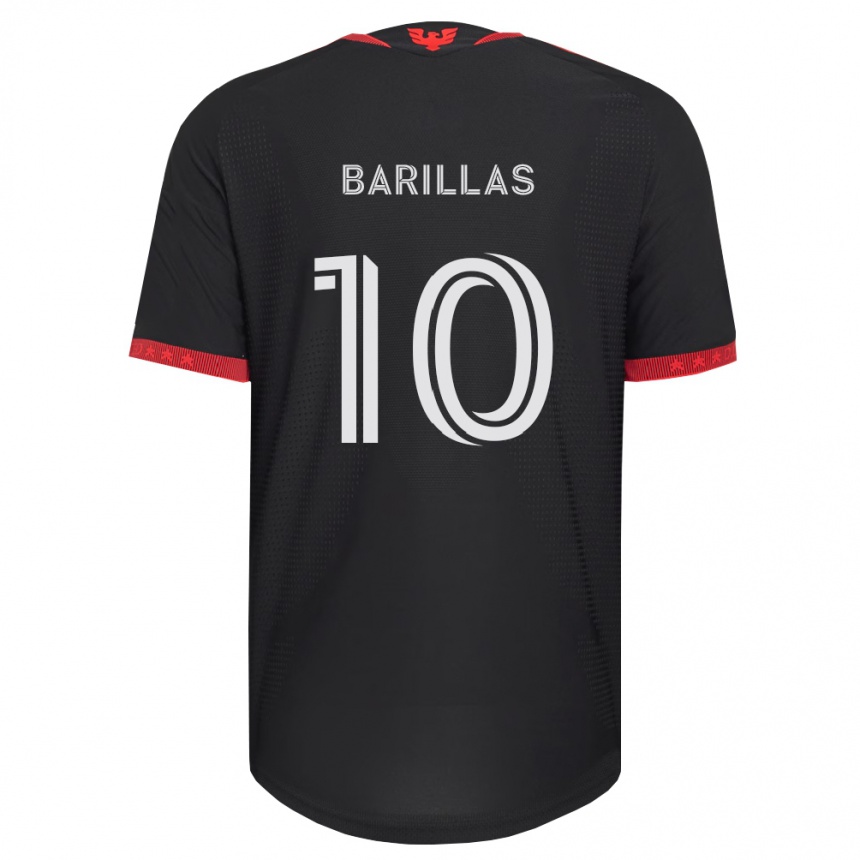נשים כדורגל Mayson Barillas #10 שחור לבן אדום ג'רזי ביתית 2026/27