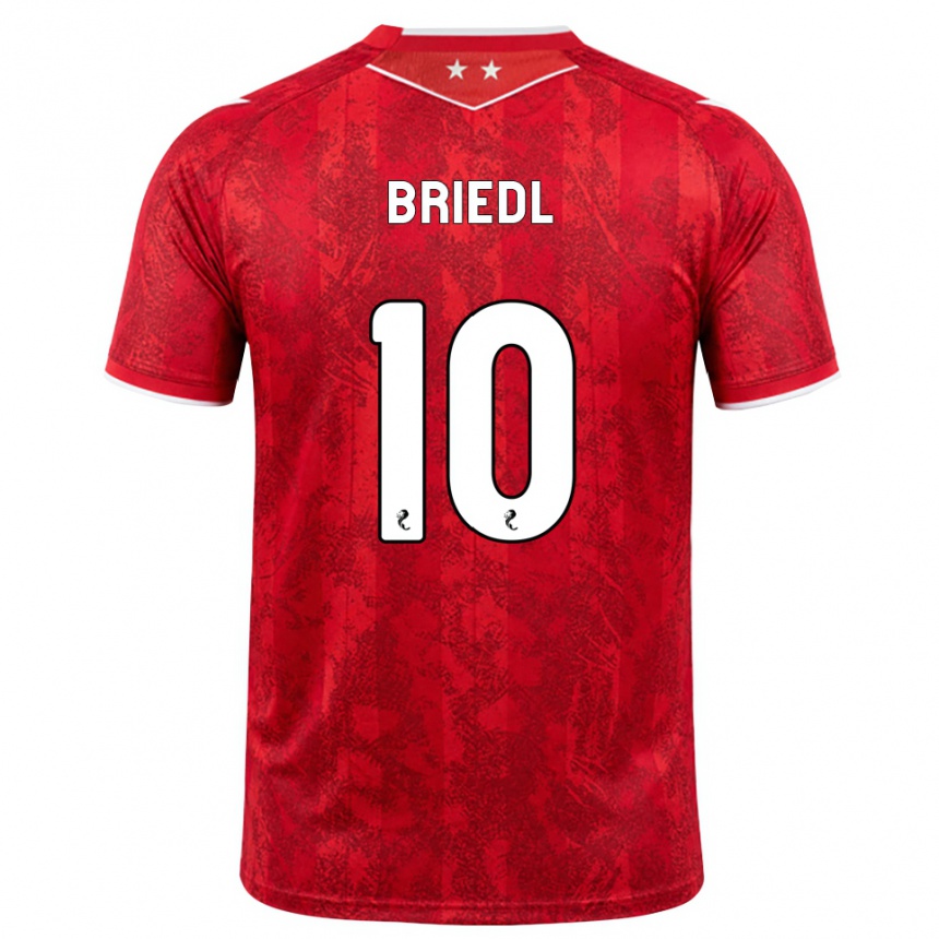 נשים כדורגל Alexander Briedl #10 אדום לבן ג'רזי ביתית 2026/27