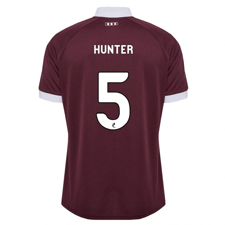 נשים כדורגל Georgia Hunter #5 בורגונדי לבן ג'רזי ביתית 2026/27