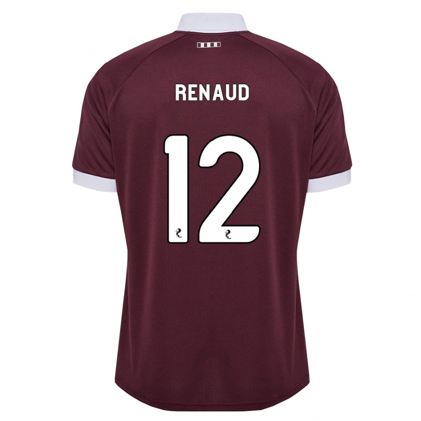 נשים כדורגל Tom Renaud #12 בורגונדי לבן ג'רזי ביתית 2026/27