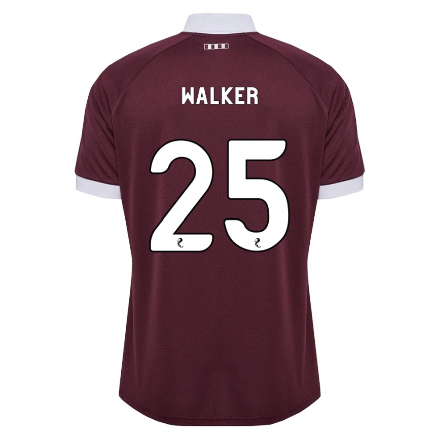 נשים כדורגל Liam Walker #25 בורגונדי לבן ג'רזי ביתית 2026/27
