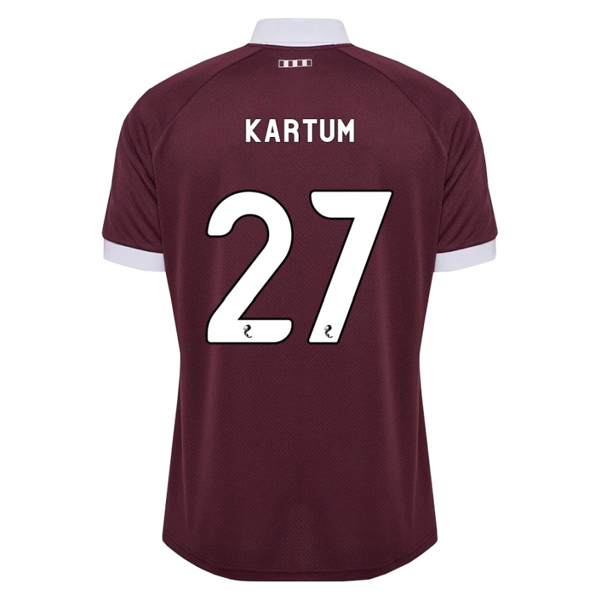 נשים כדורגל Sander Kartum #27 בורגונדי לבן ג'רזי ביתית 2026/27