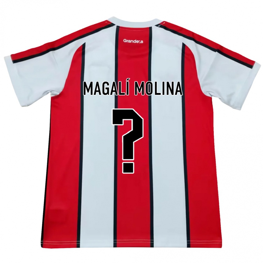 נשים כדורגל Celena Magalí Molina #0 לבן אדום שחור הרחק ג'רזי 2026/27 נשים כדורגל Celena Magalí Molina #0 לבן אדום שחור הרחק ג'רזי 2026/27