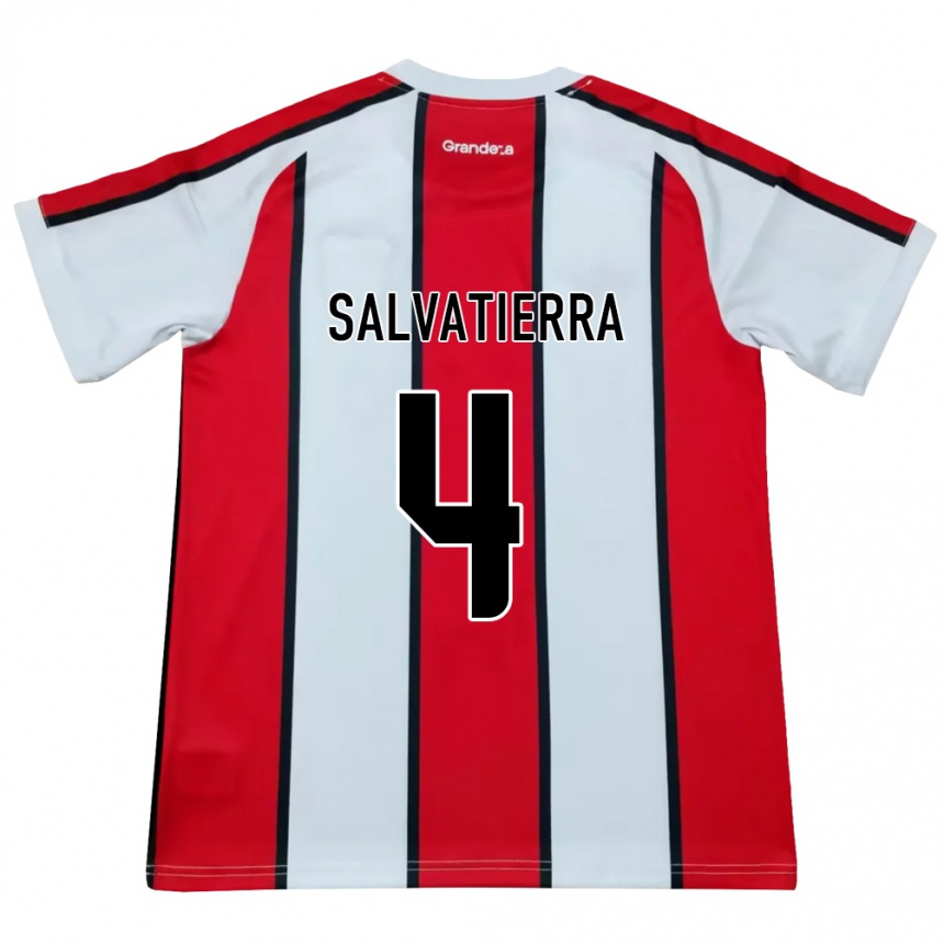 נשים כדורגל Thiago Salvatierra #4 לבן אדום שחור הרחק ג'רזי 2026/27 נשים כדורגל Thiago Salvatierra #4 לבן אדום שחור הרחק ג'רזי 2026/27