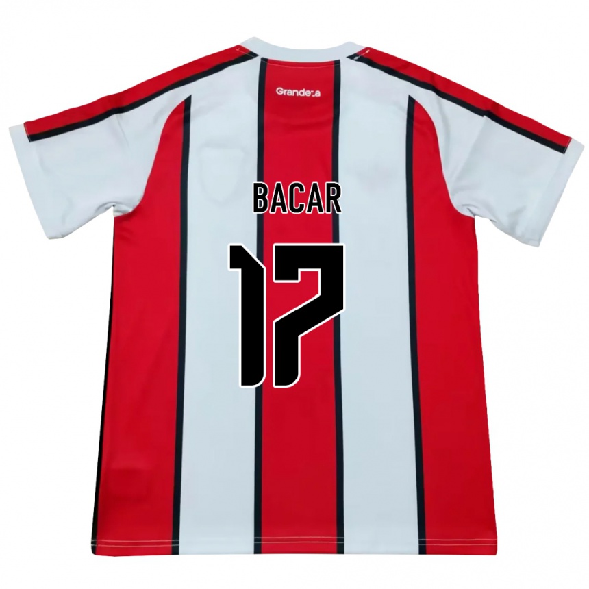 נשים כדורגל Tobías Bacar #17 לבן אדום שחור הרחק ג'רזי 2026/27