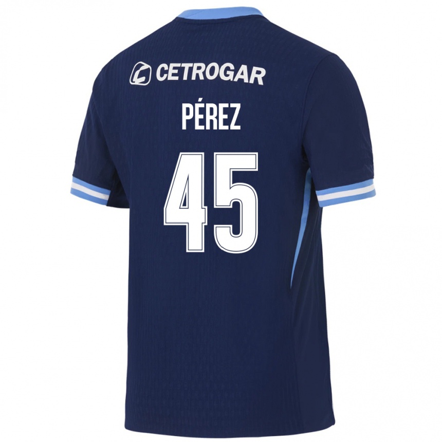 נשים כדורגל Ezequiel Pérez #45 כחול מלכותי כחול בהיר לבן הרחק ג'רזי 2026/27
