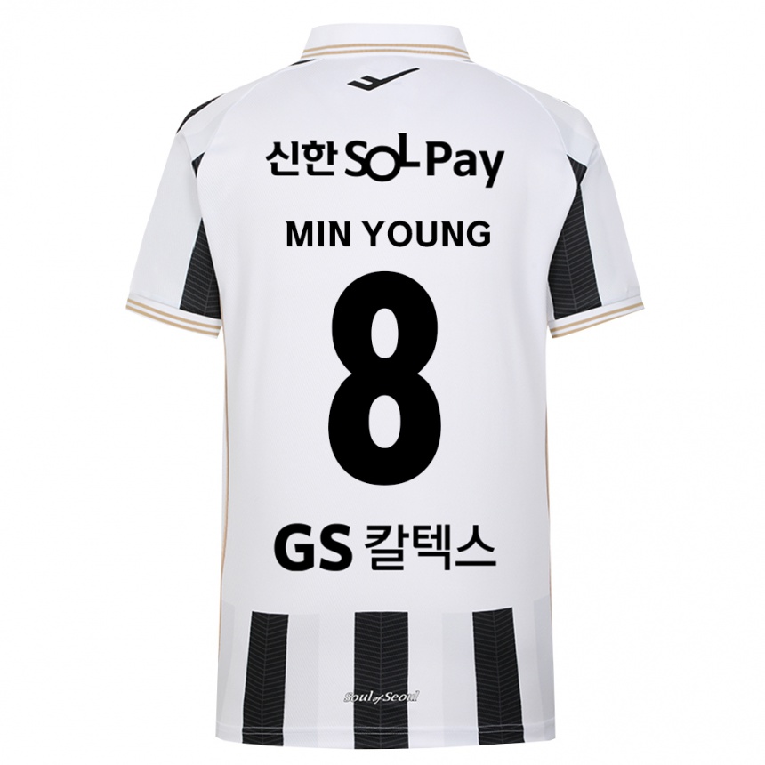 נשים כדורגל Gwak Min-Young #8 שחור לבן הרחק ג'רזי 2026/27