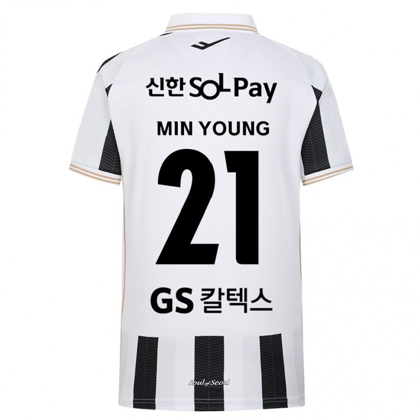 נשים כדורגל Jeong Min-Young #21 שחור לבן הרחק ג'רזי 2026/27