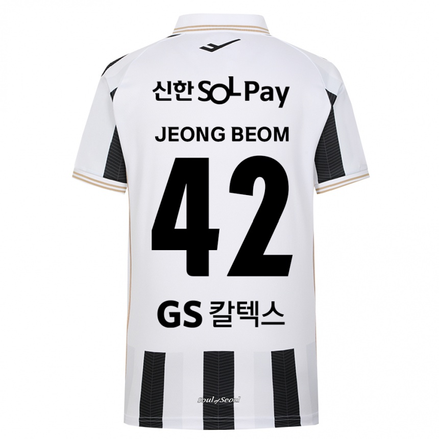 נשים כדורגל Jeong-Beom Son #42 שחור לבן הרחק ג'רזי 2026/27