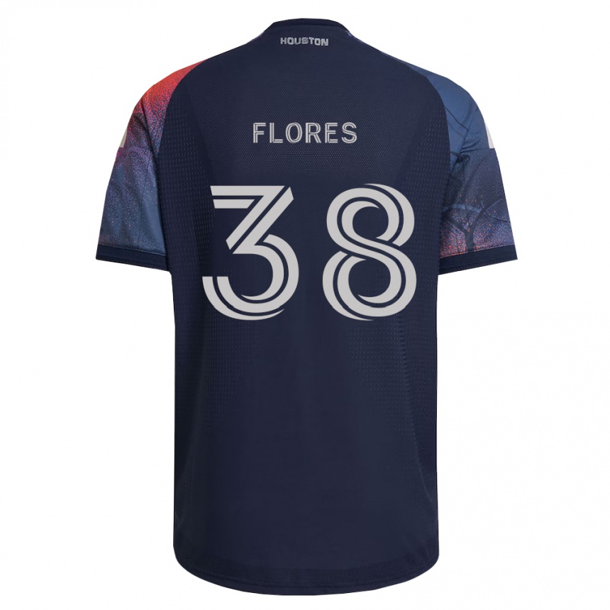 נשים כדורגל Omar Flores #38 כחול עמוק לבן כתום הרחק ג'רזי 2026/27