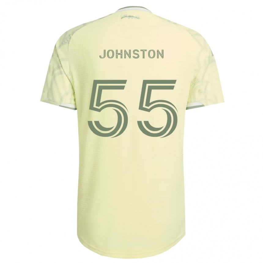 נשים כדורגל Malcolm Johnston #55 בז' לבן הרחק ג'רזי 2026/27