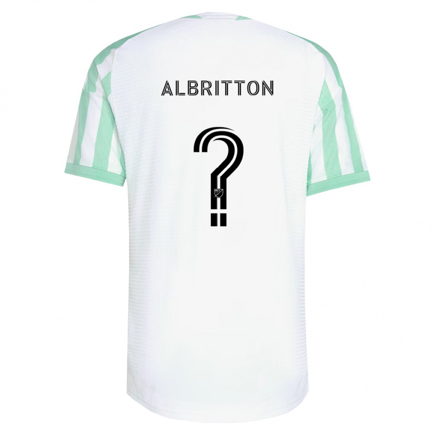 נשים כדורגל Sean Albritton #0 ירוק בהיר שחור לבן הרחק ג'רזי 2026/27