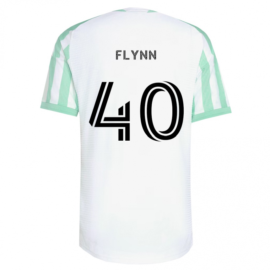 נשים כדורגל Liam Flynn #40 ירוק בהיר שחור לבן הרחק ג'רזי 2026/27