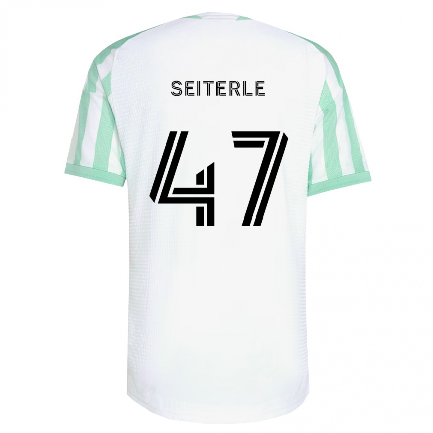 נשים כדורגל Sebastian Seiterle #47 ירוק בהיר שחור לבן הרחק ג'רזי 2026/27