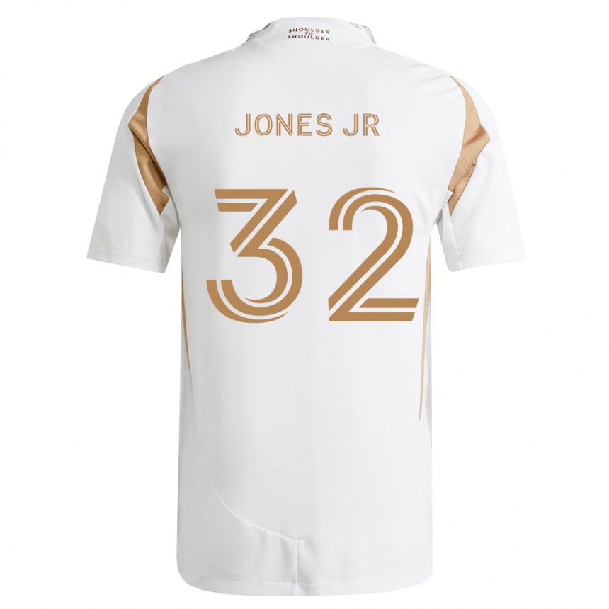 נשים כדורגל Deryk Jones Jr #32 לבן חום הרחק ג'רזי 2026/27