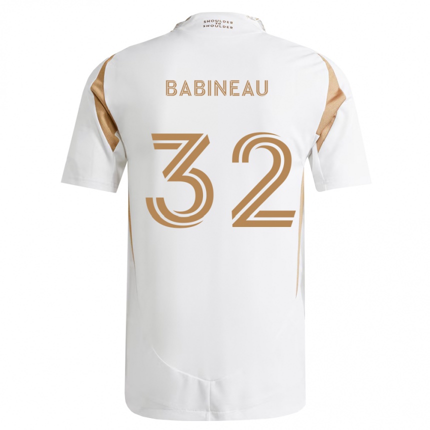 נשים כדורגל Travis Babineau #32 לבן חום הרחק ג'רזי 2026/27