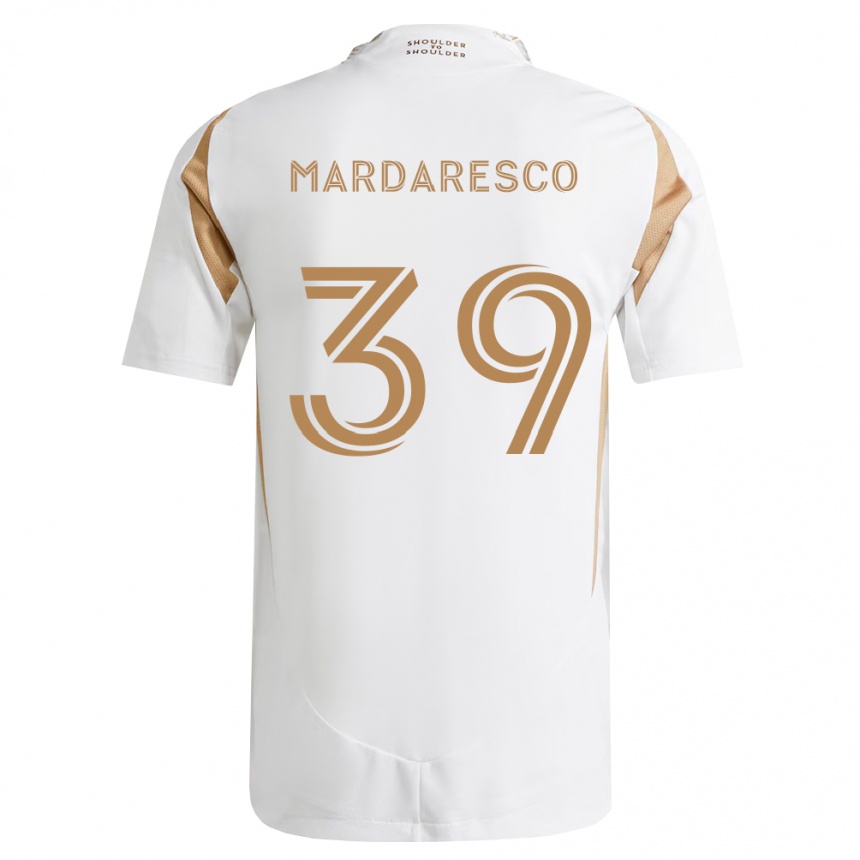 נשים כדורגל Nathan Mardaresco #39 לבן חום הרחק ג'רזי 2026/27