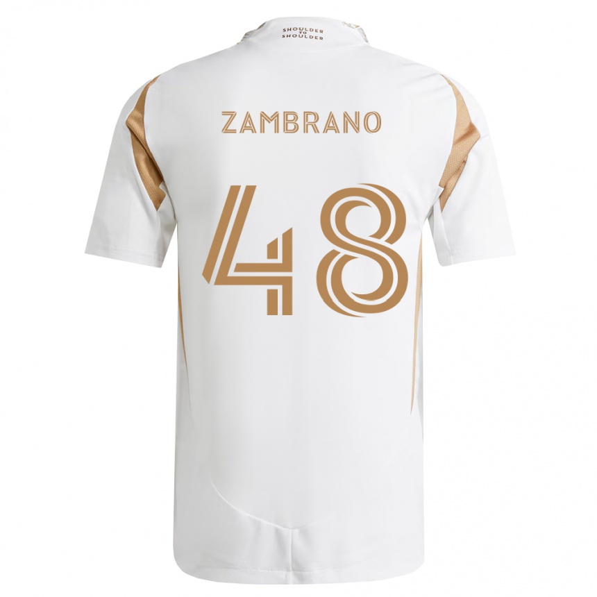 נשים כדורגל Gavin Zambrano #48 לבן חום הרחק ג'רזי 2026/27 נשים כדורגל Gavin Zambrano #48 לבן חום הרחק ג'רזי 2026/27