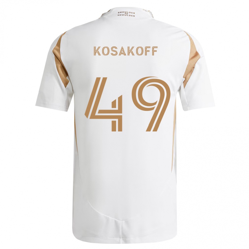 נשים כדורגל Charlie Kosakoff #49 לבן חום הרחק ג'רזי 2026/27