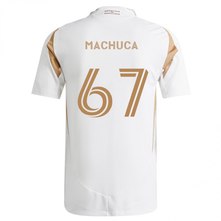 נשים כדורגל Jacob Machuca #67 לבן חום הרחק ג'רזי 2026/27