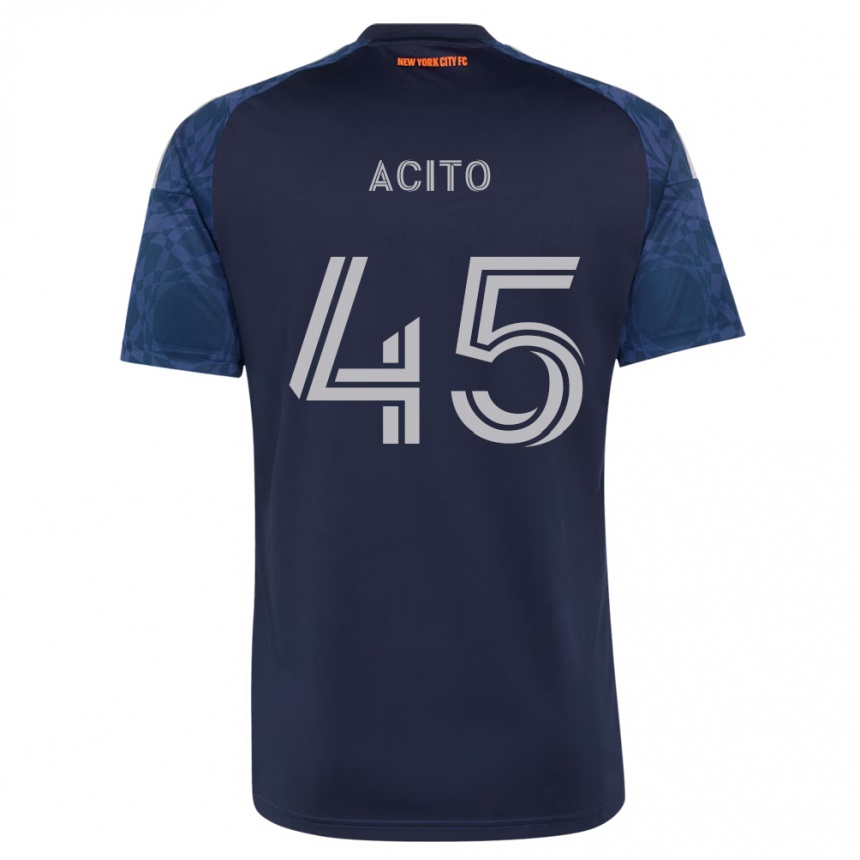 נשים כדורגל Kamran Acito #45 כחול עמוק לבן הרחק ג'רזי 2026/27