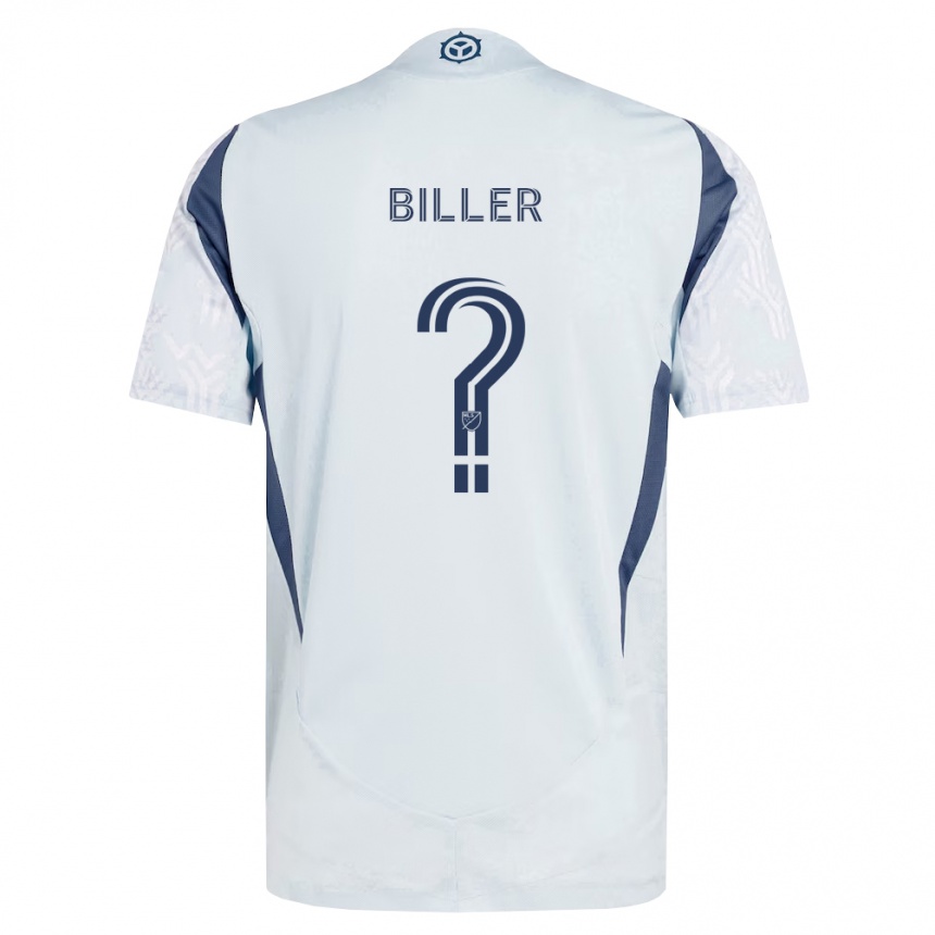 נשים כדורגל Dempsey Biller #0 כחול אפור לבן הרחק ג'רזי 2026/27