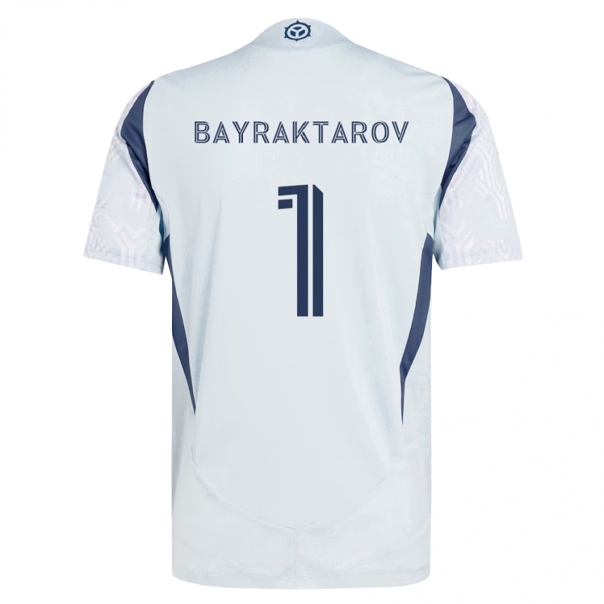 נשים כדורגל Alex Bayraktarov #1 כחול אפור לבן הרחק ג'רזי 2026/27