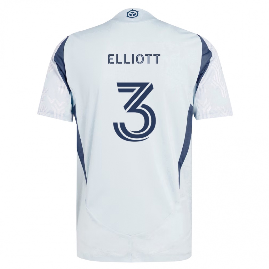 נשים כדורגל Jack Elliott #3 כחול אפור לבן הרחק ג'רזי 2026/27