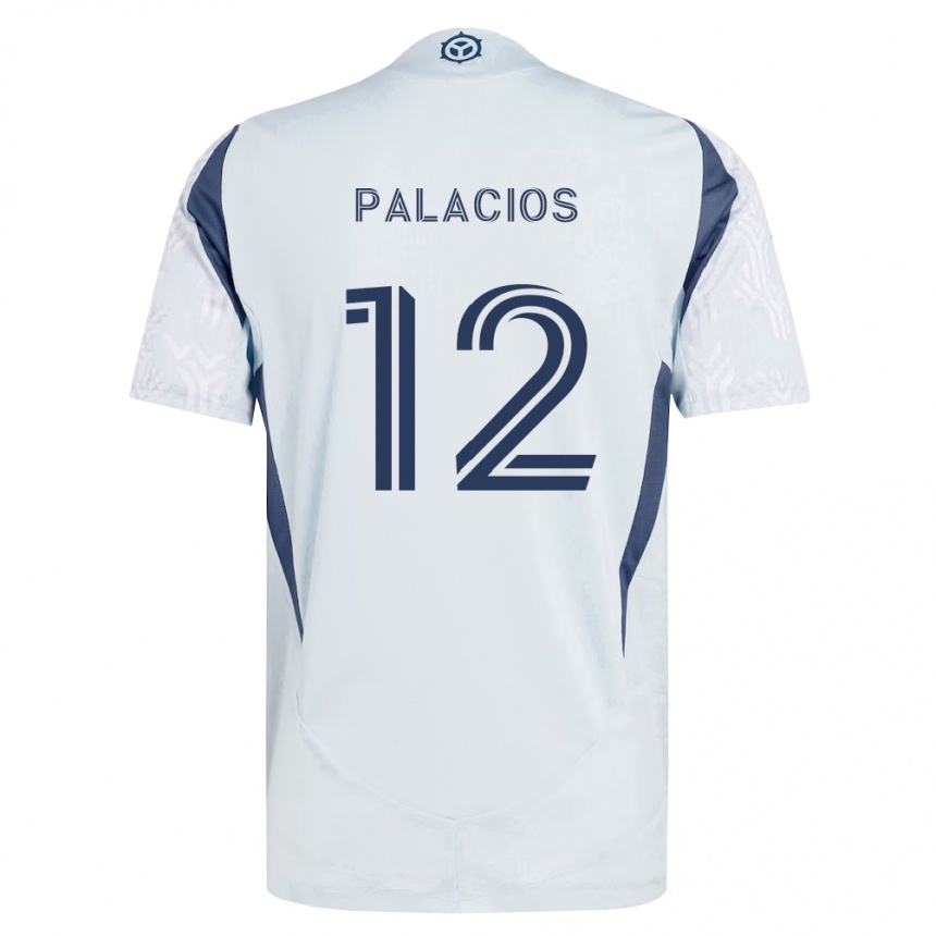 נשים כדורגל Denzel Palacios #12 כחול אפור לבן הרחק ג'רזי 2026/27