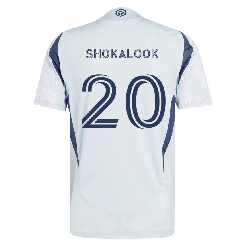 נשים כדורגל Jason Shokalook #20 כחול אפור לבן הרחק ג'רזי 2026/27