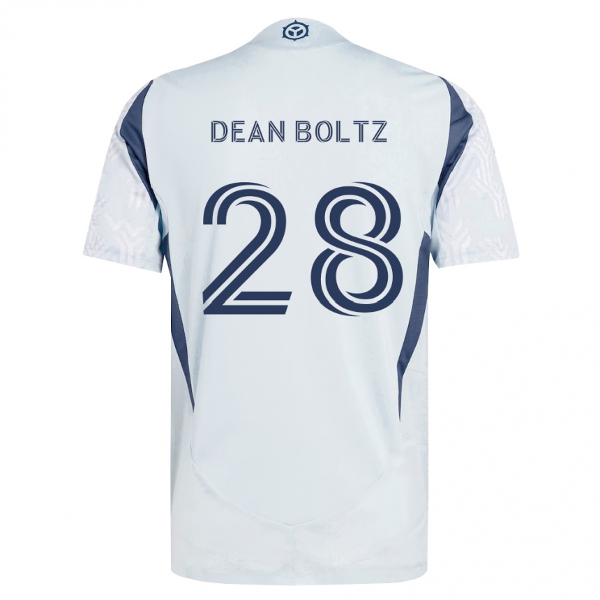 נשים כדורגל Dean Boltz #28 כחול אפור לבן הרחק ג'רזי 2026/27