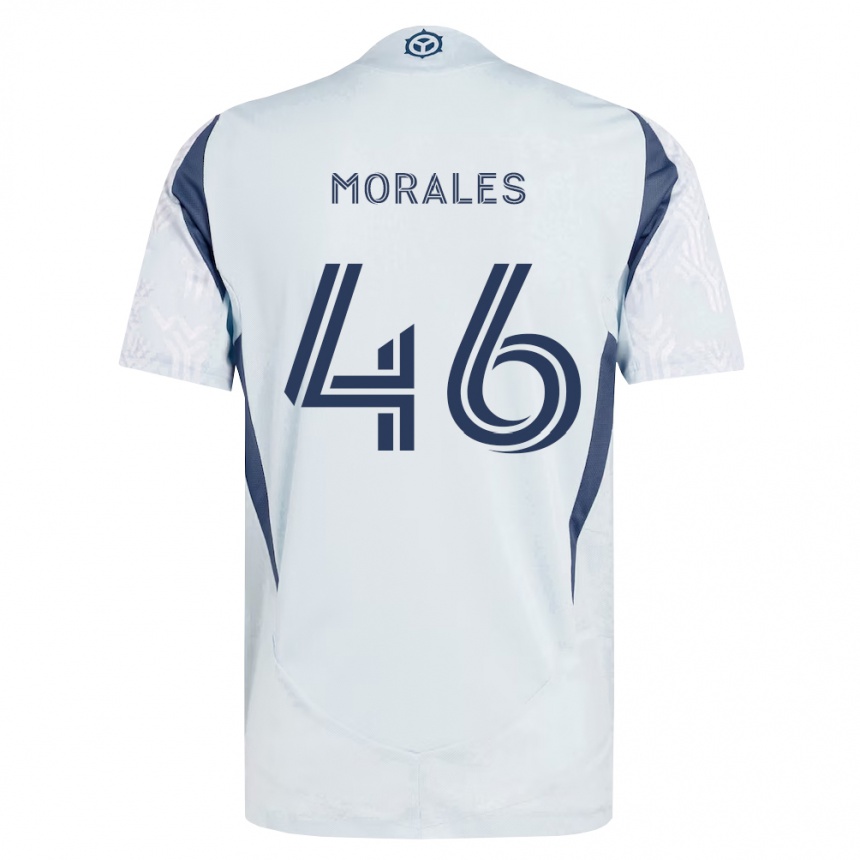 נשים כדורגל Christopher Morales #46 כחול אפור לבן הרחק ג'רזי 2026/27