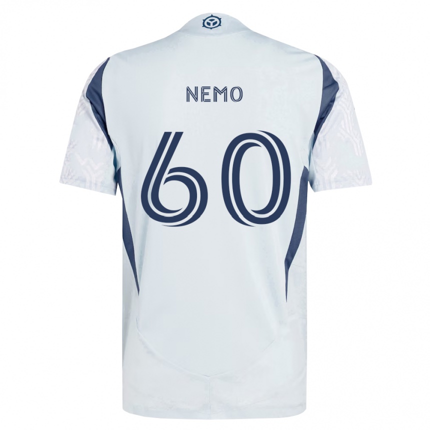 נשים כדורגל Jason Nemo #60 כחול אפור לבן הרחק ג'רזי 2026/27