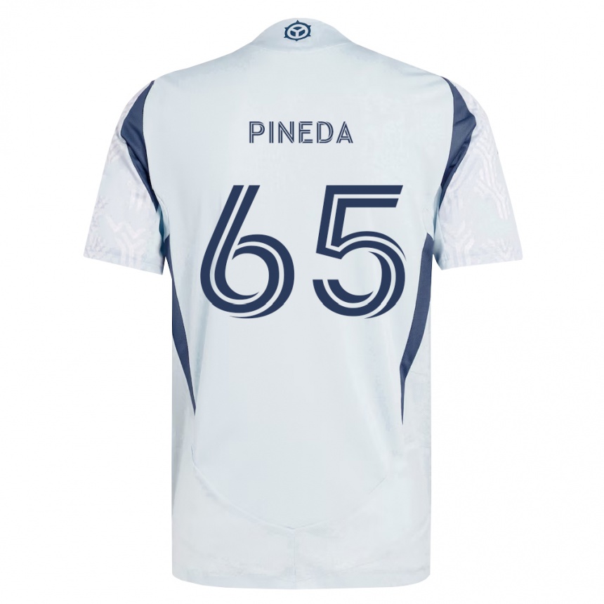 נשים כדורגל Oscar Pineda #65 כחול אפור לבן הרחק ג'רזי 2026/27