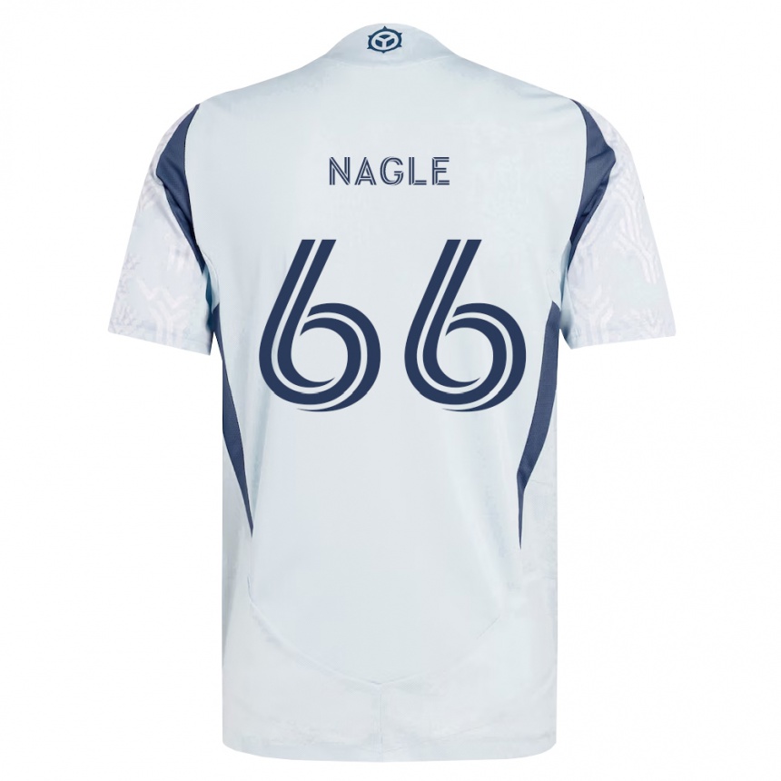 נשים כדורגל Chase Nagle #66 כחול אפור לבן הרחק ג'רזי 2026/27