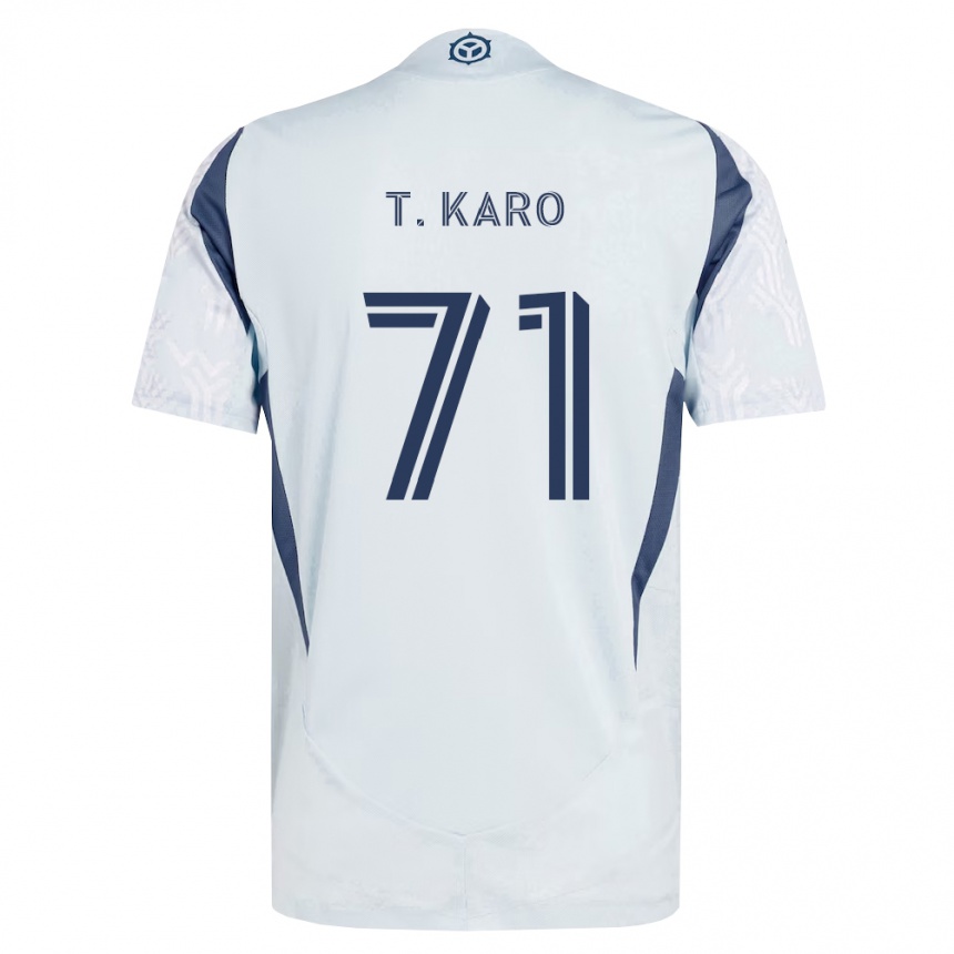 נשים כדורגל David Tchétchao Karo #71 כחול אפור לבן הרחק ג'רזי 2026/27