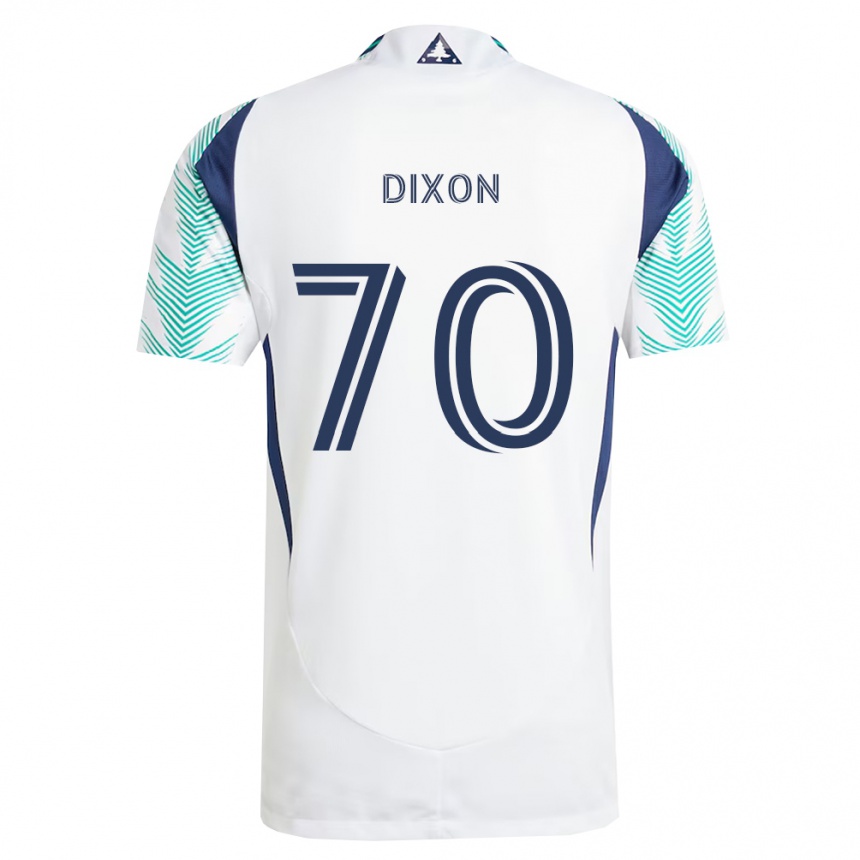 נשים כדורגל Daniel Dixon #70 לבן כחול צי ירוק בהיר הרחק ג'רזי 2026/27