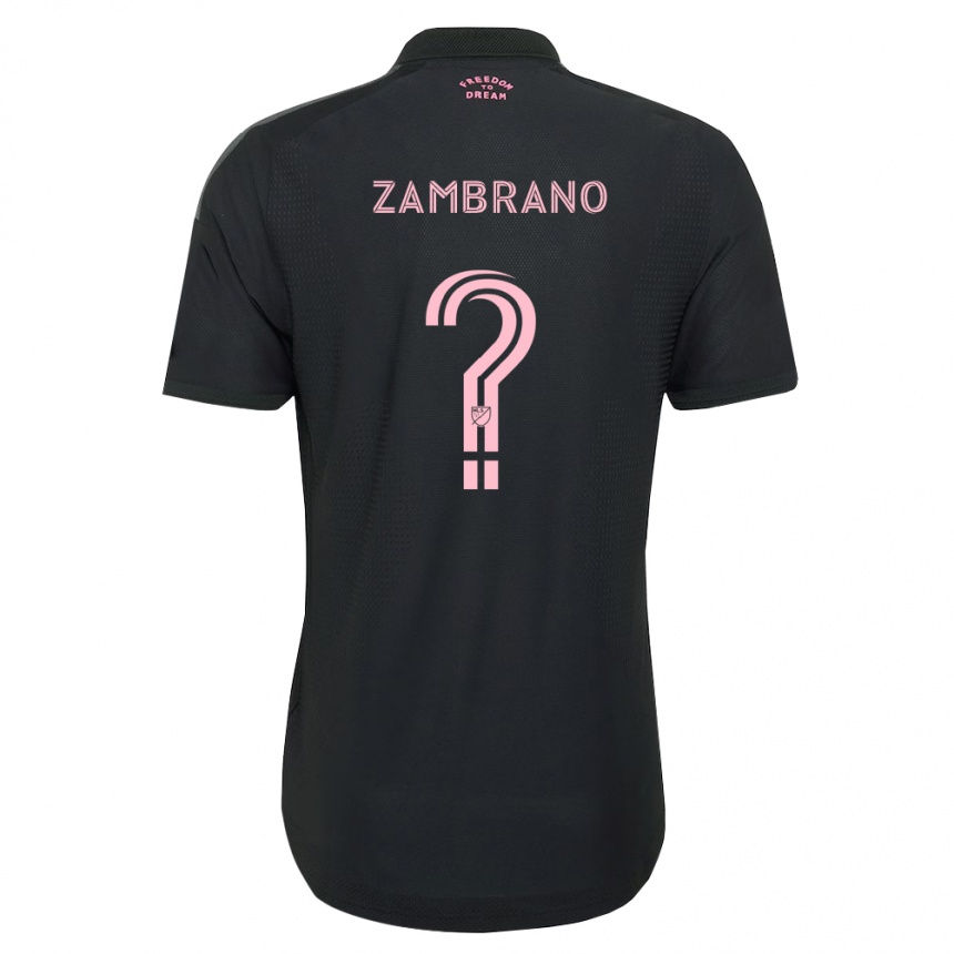 נשים כדורגל Matteo Zambrano #0 ורוד שחור לבן הרחק ג'רזי 2026/27 נשים כדורגל Matteo Zambrano #0 ורוד שחור לבן הרחק ג'רזי 2026/27
