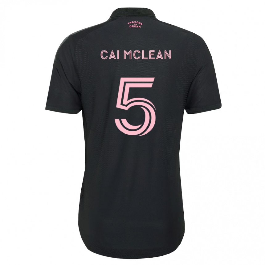 נשים כדורגל Cai Mclean #5 ורוד שחור לבן הרחק ג'רזי 2026/27