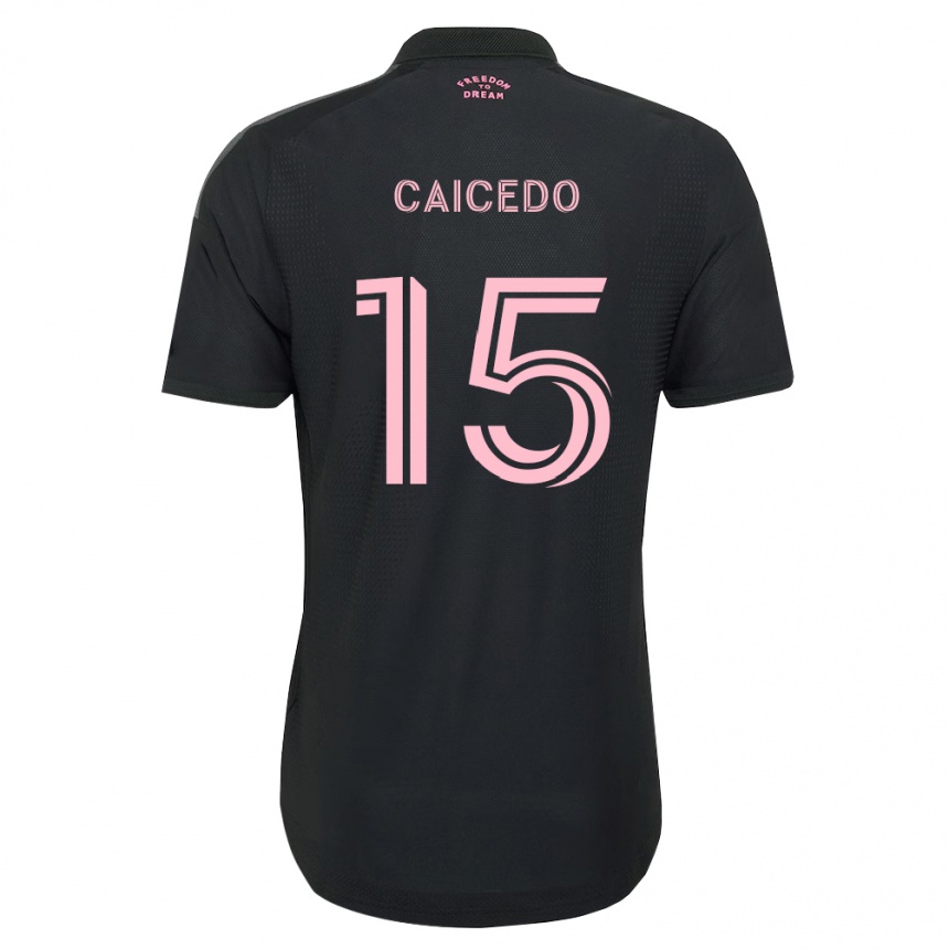 נשים כדורגל Fricio Caicedo #15 ורוד שחור לבן הרחק ג'רזי 2026/27
