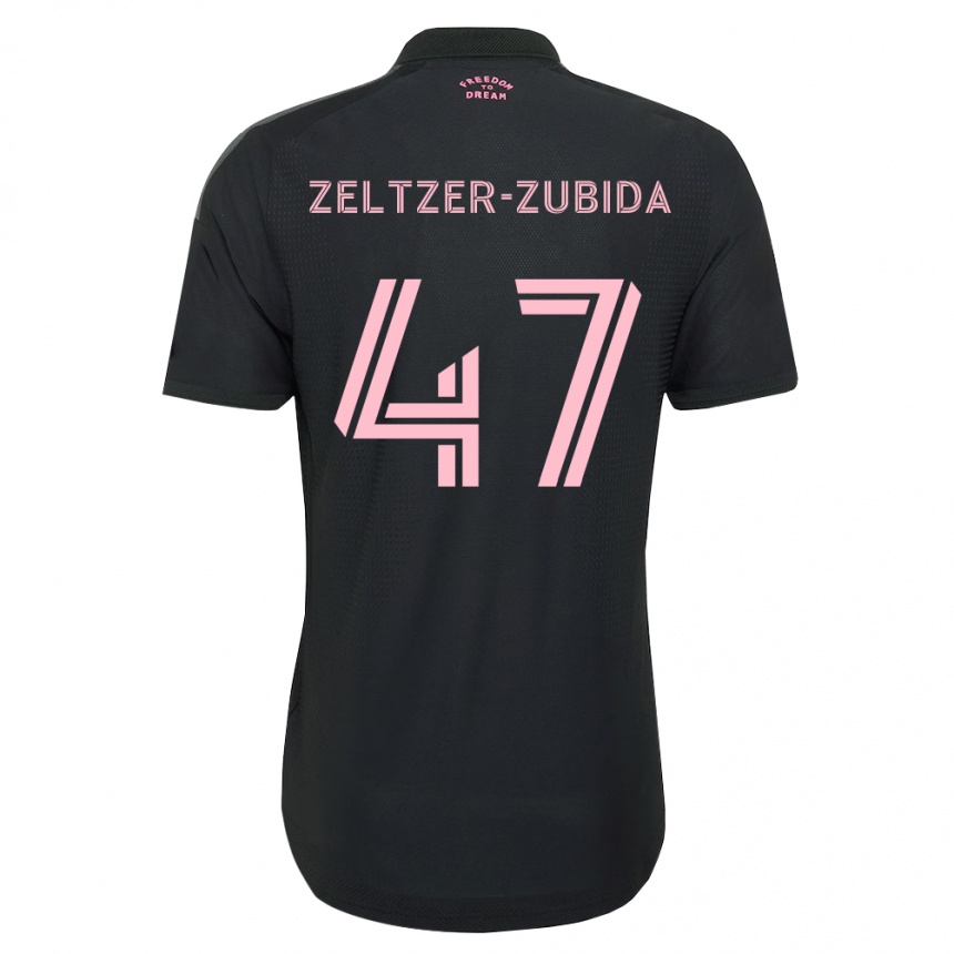 נשים כדורגל Idoh Zeltzer-Zubida #47 ורוד שחור לבן הרחק ג'רזי 2026/27