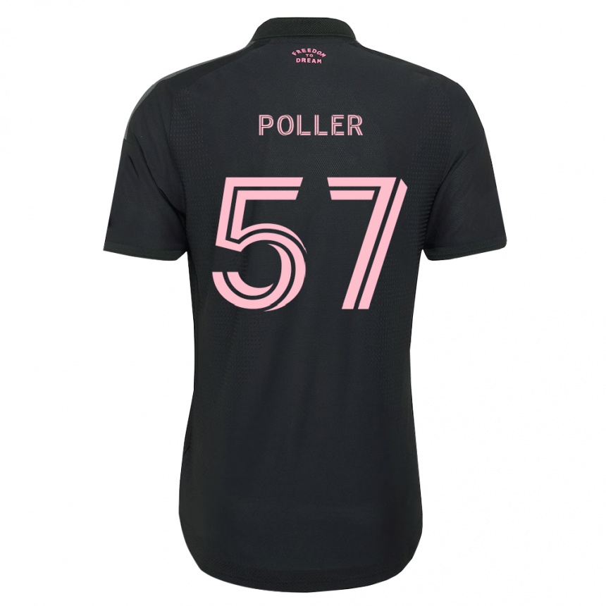 נשים כדורגל Sebastian Poller #57 ורוד שחור לבן הרחק ג'רזי 2026/27