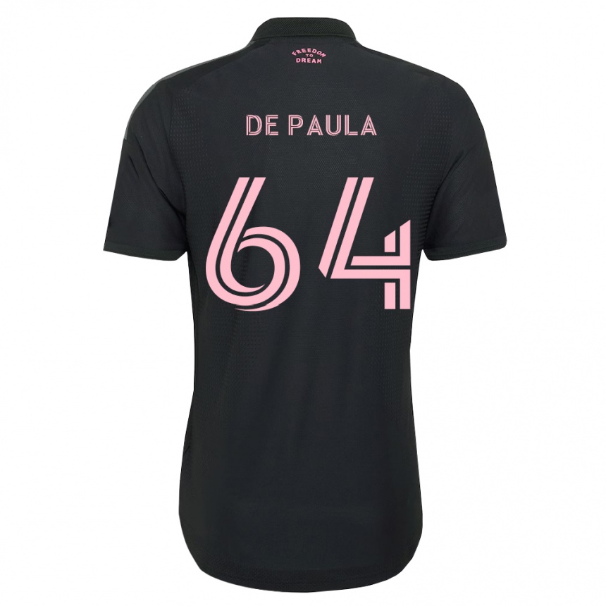 נשים כדורגל Matteo De Paula #64 ורוד שחור לבן הרחק ג'רזי 2026/27
