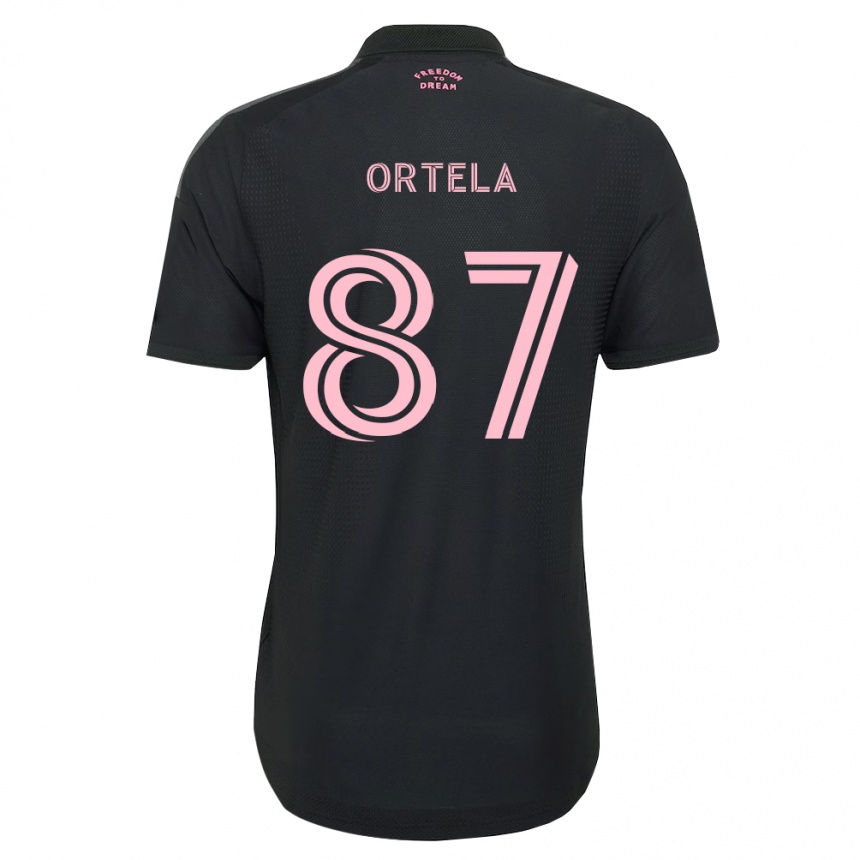 נשים כדורגל Jerremy Ortela #87 ורוד שחור לבן הרחק ג'רזי 2026/27