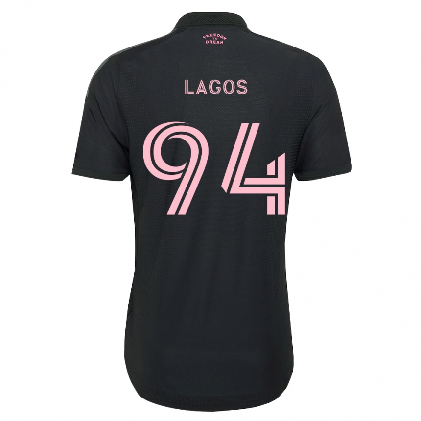 נשים כדורגל Diego Lagos #94 ורוד שחור לבן הרחק ג'רזי 2026/27
